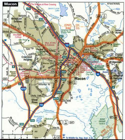 Map of Macon GA with truck routes