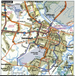 Map of Savannah GA with truck routes