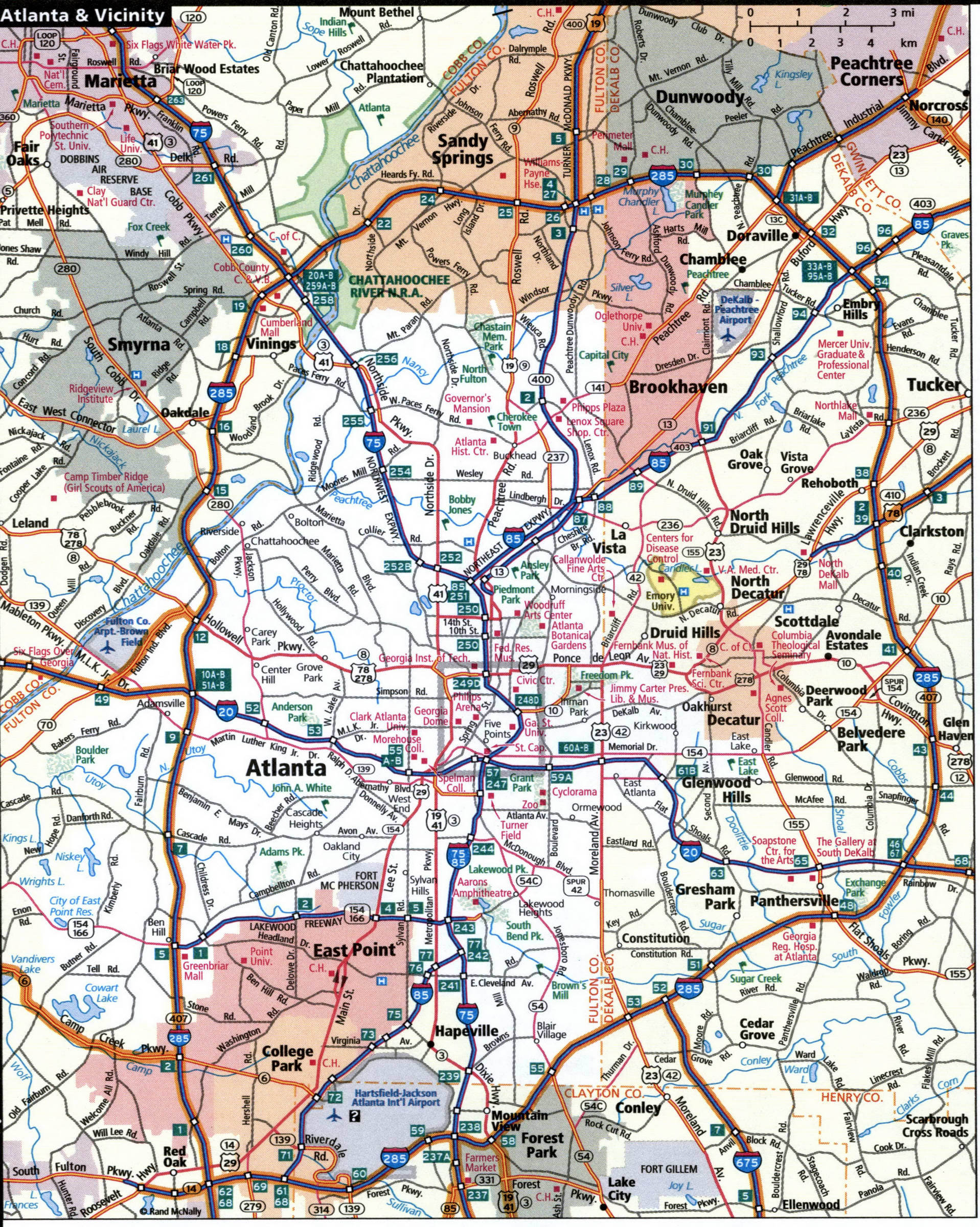 Map of Atlanta and vicinity with truck routes
