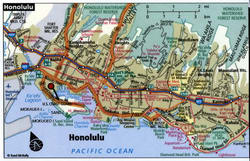 Map of Honolulu with truck routes
