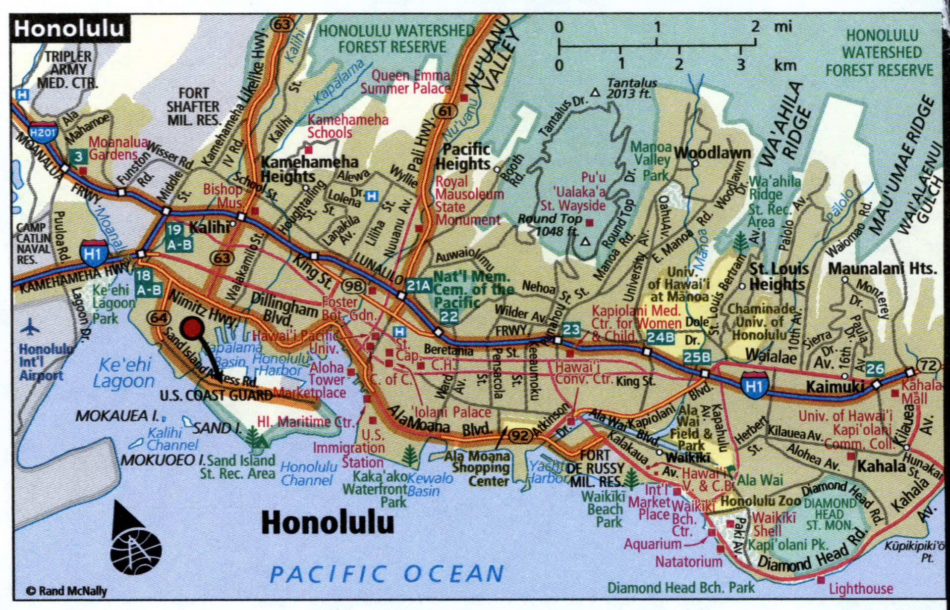 Map of Honolulu with truck routes
