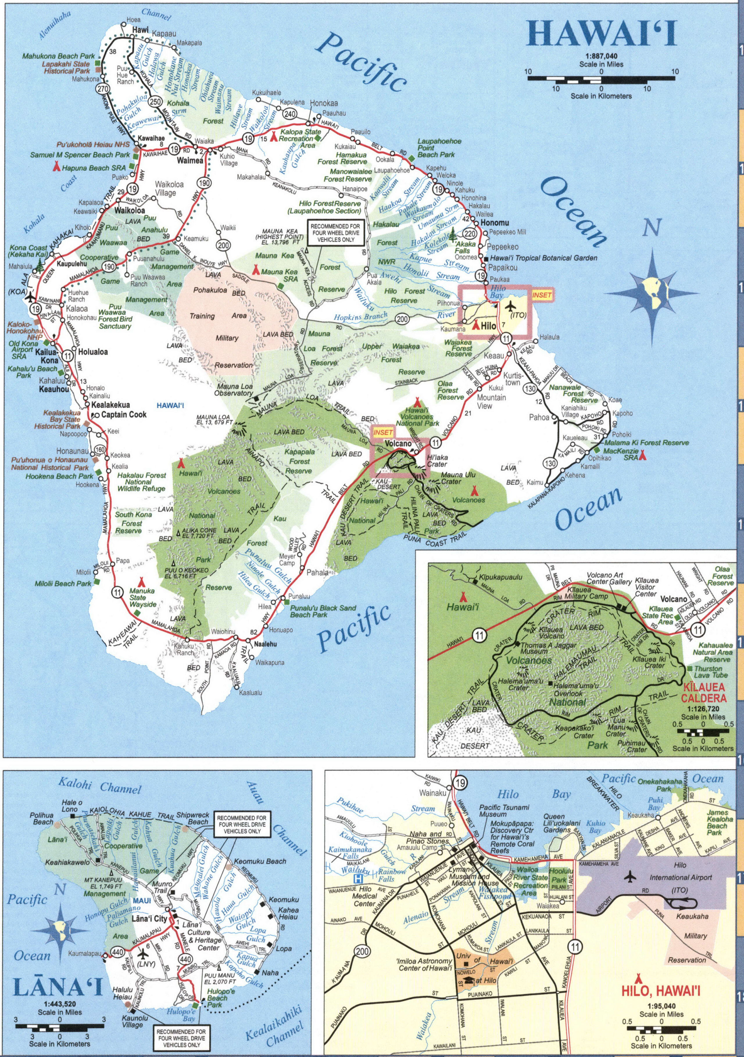 Map of Hawaii. Map of the state of Hawaii with cities and towns