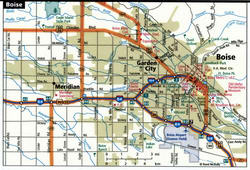 Map of Boise with truck routes