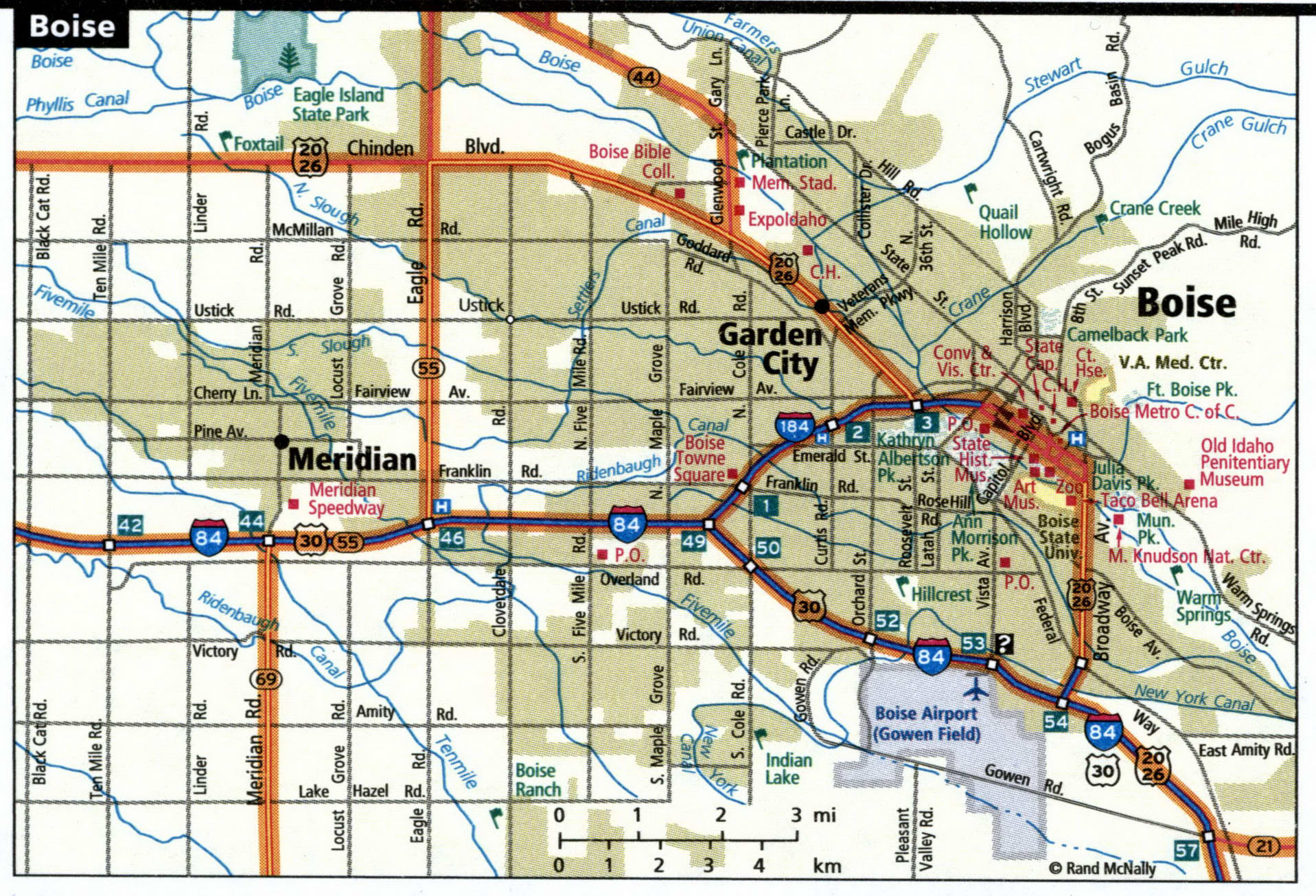 Map of Boise with truck routes