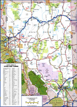 map of the highways and local roads of the state of Nevada