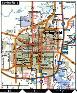 Springfield road map with truck routes
