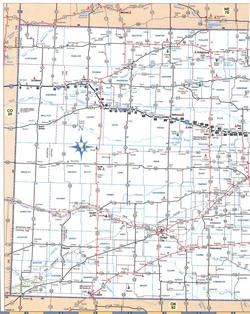 map of western Kansas with towns and cities