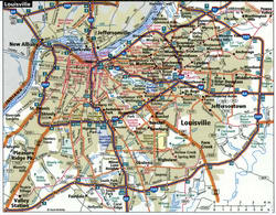 Louisville road map with trucker routes