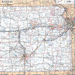 map of eastern Kansas with towns and cities