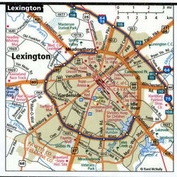 Lexington road map with trucker routes