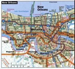 New Orleans road map with trucker routes