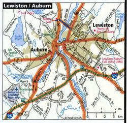 Lewiston road map with trucker routes