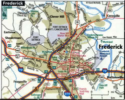Frederick road map with trucker routes