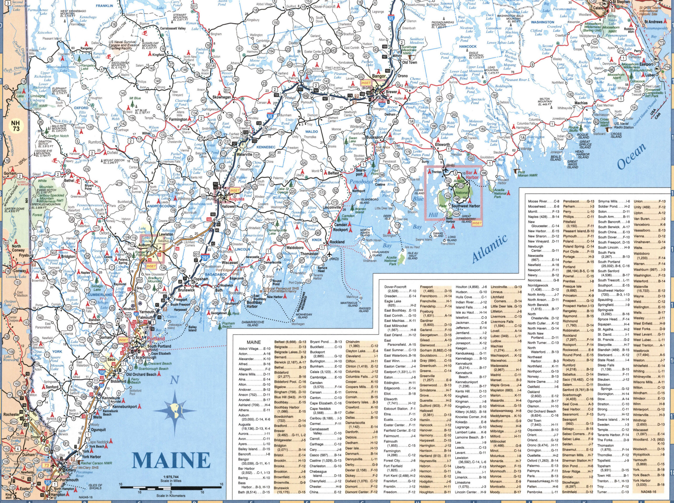 map of southern Maine with towns