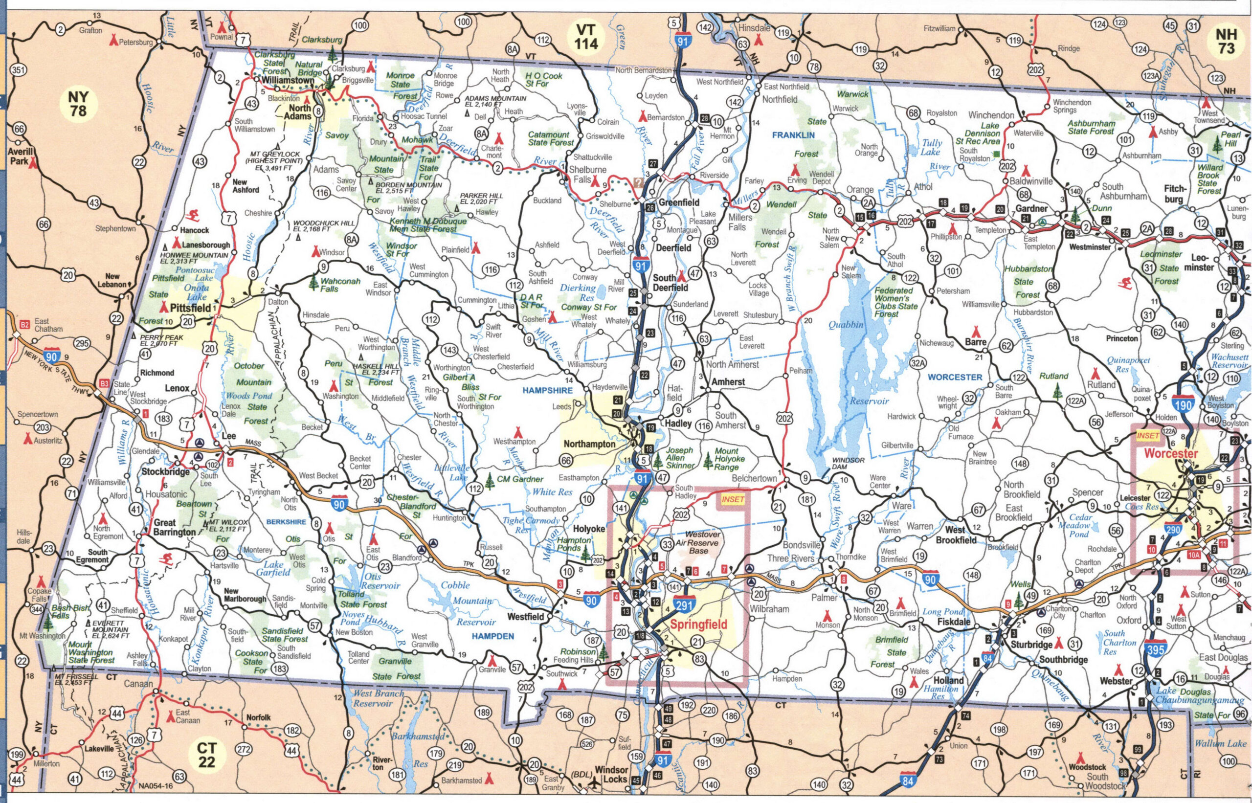 map of western Massachusetts