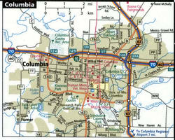 Columbia road map with trucker routes