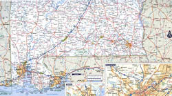 Road map of south Alabama