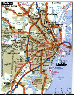 Mobile map with routes for large trucks