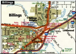 Billings road map with trucker routes