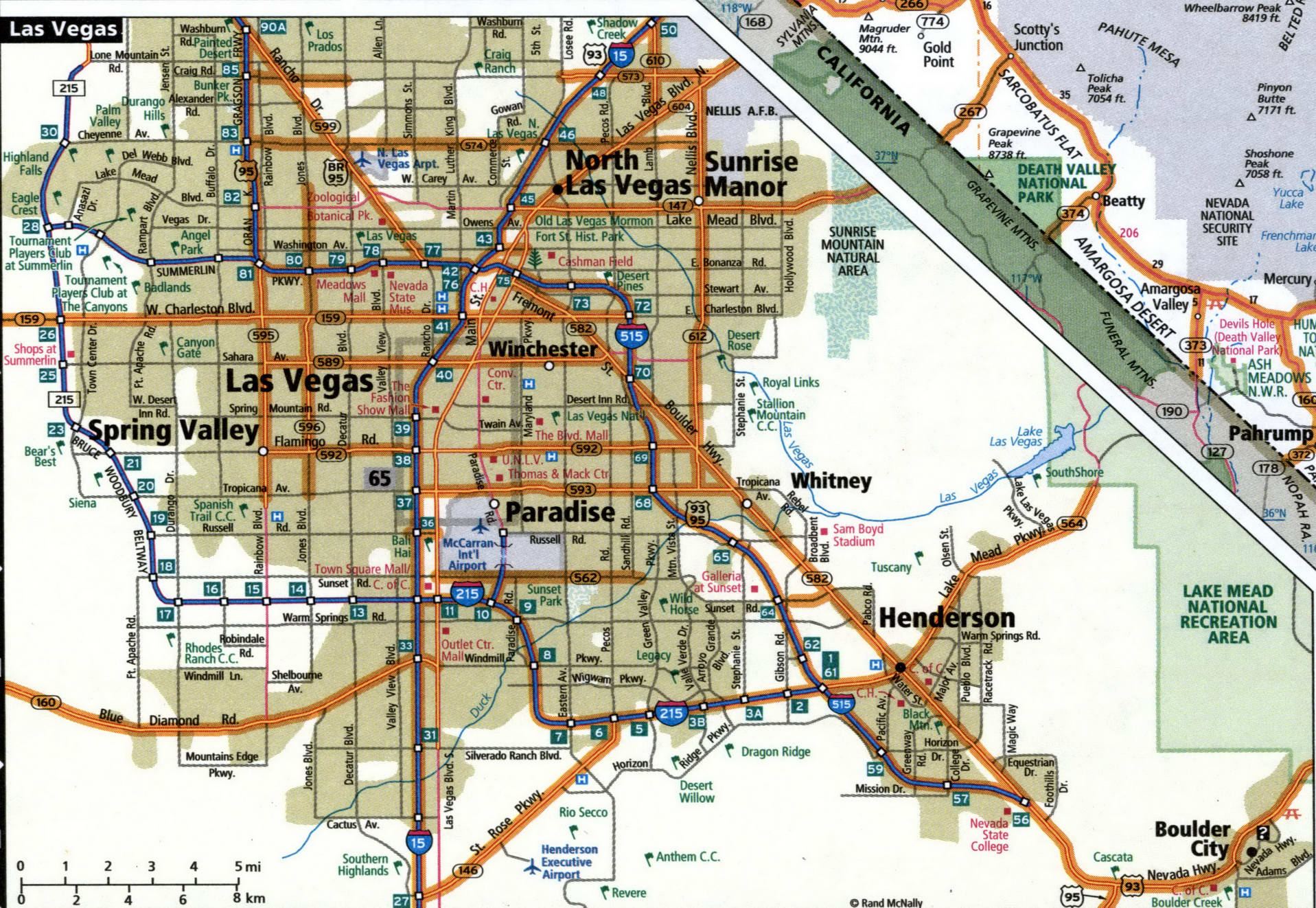 Las Vegas truck road map