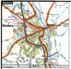 Nashua road map with routes for truckers