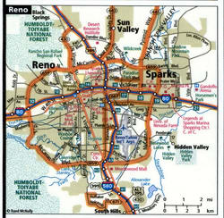 Reno road map with routes for truckers