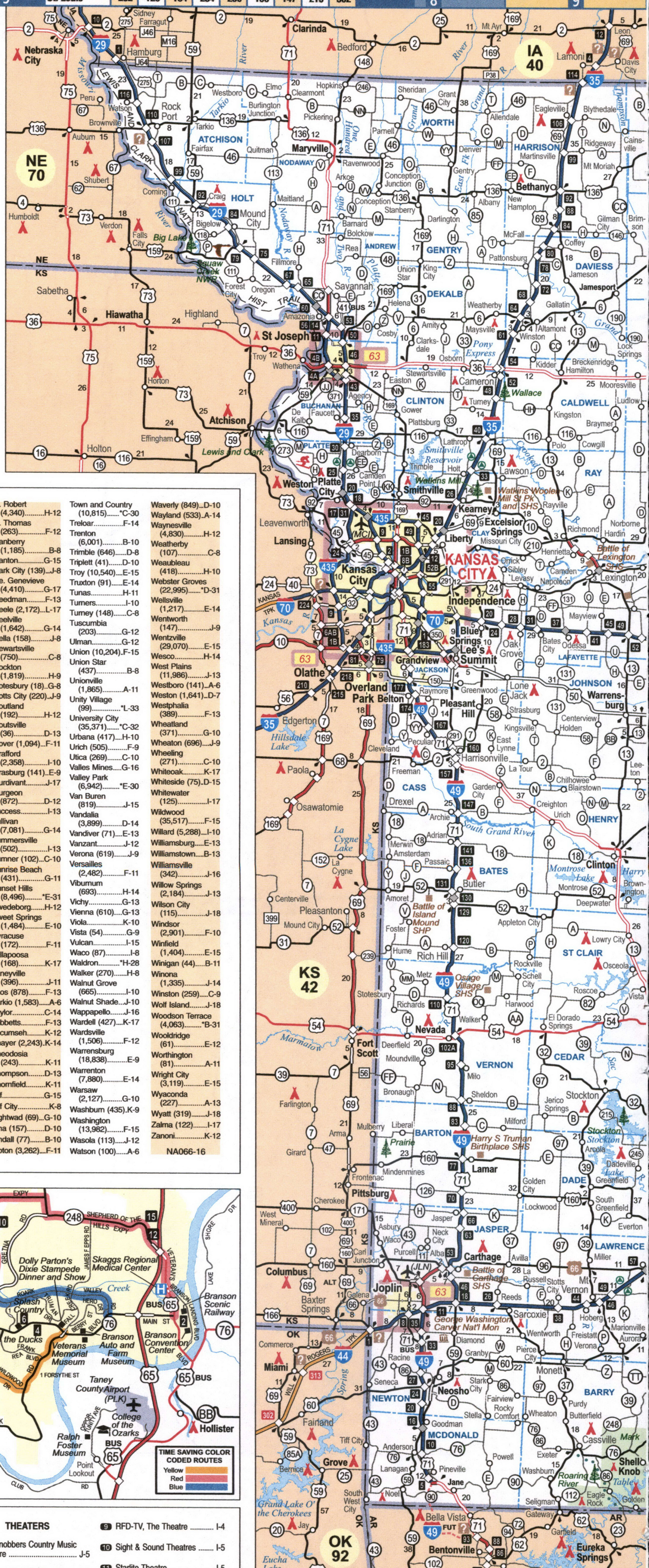 map of western Missouri