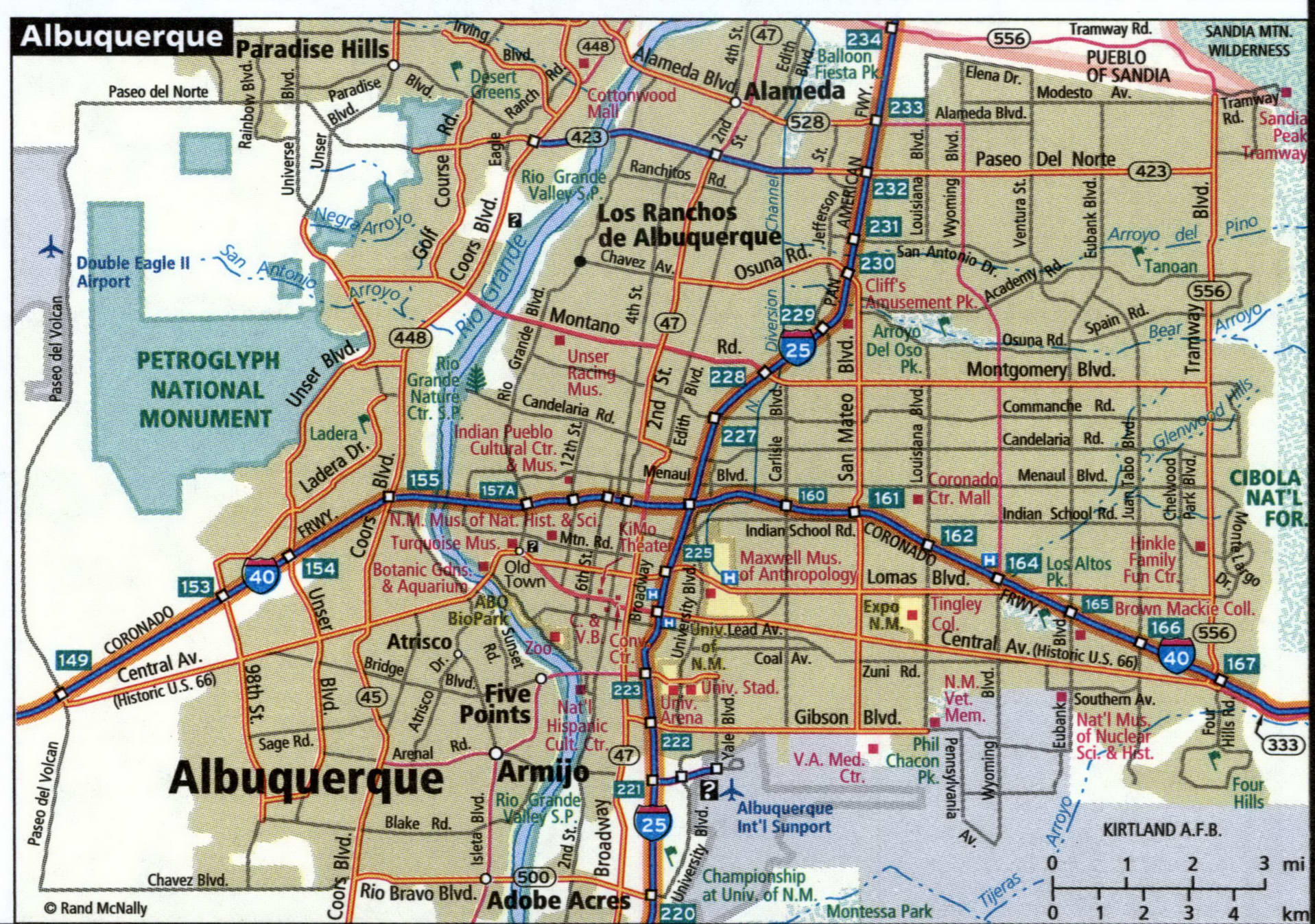 Albuquerque road map with routes for truckers