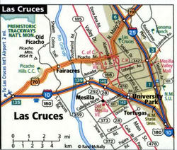 Las Cruces road map with routes for truckers