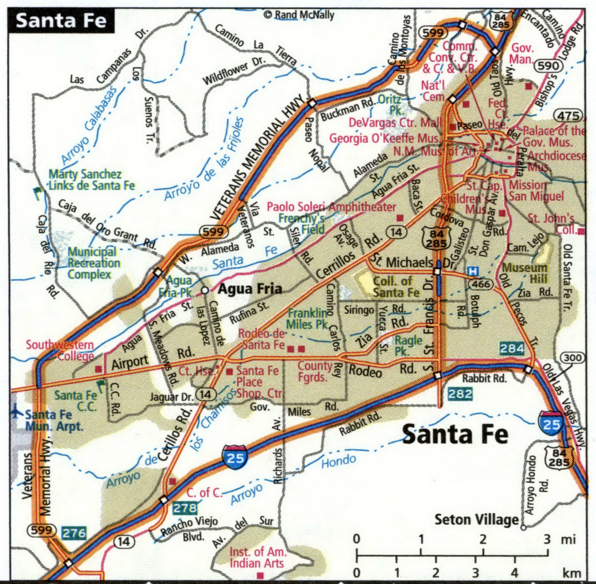 Santa Fe road map with routes for truckers