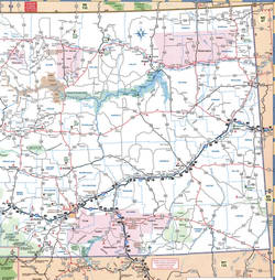 map of eastern Montana