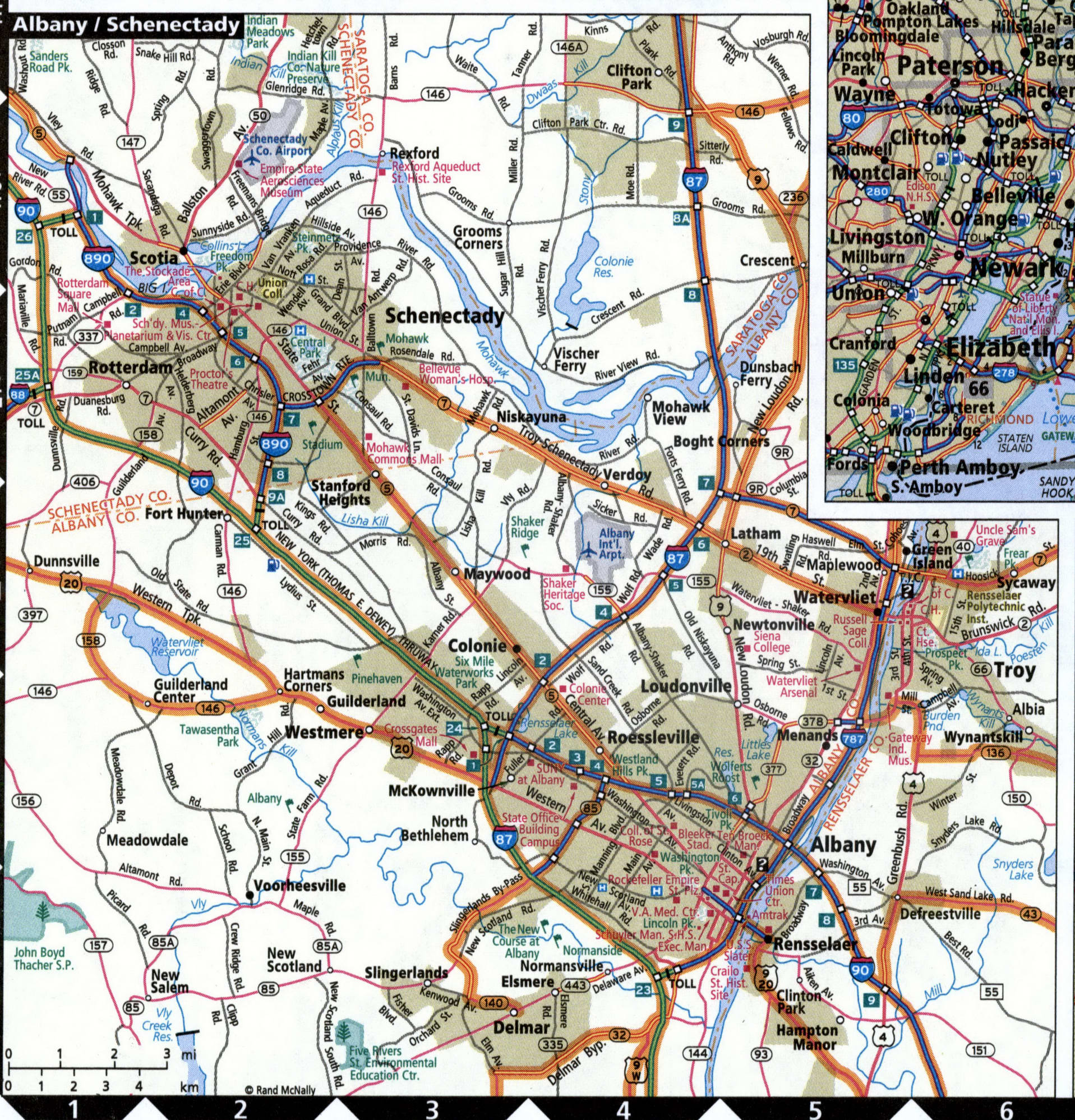 Albany road map with routes for truckers