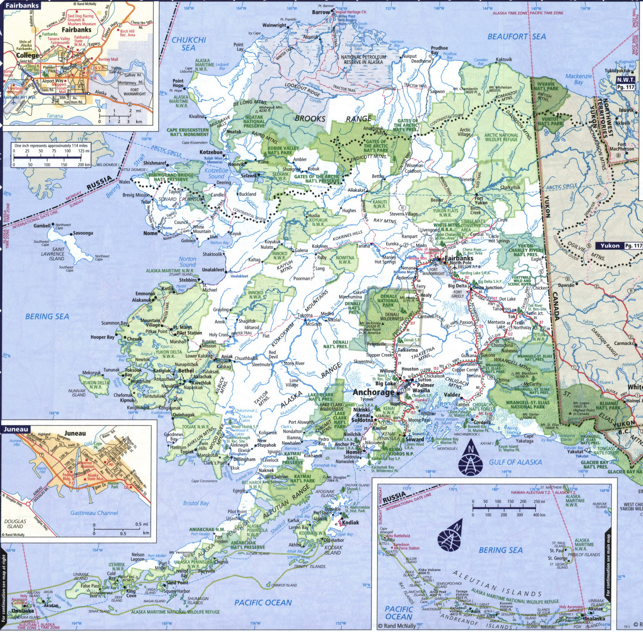 Large map of Alaska<br />Alaska's nature reserves on the map