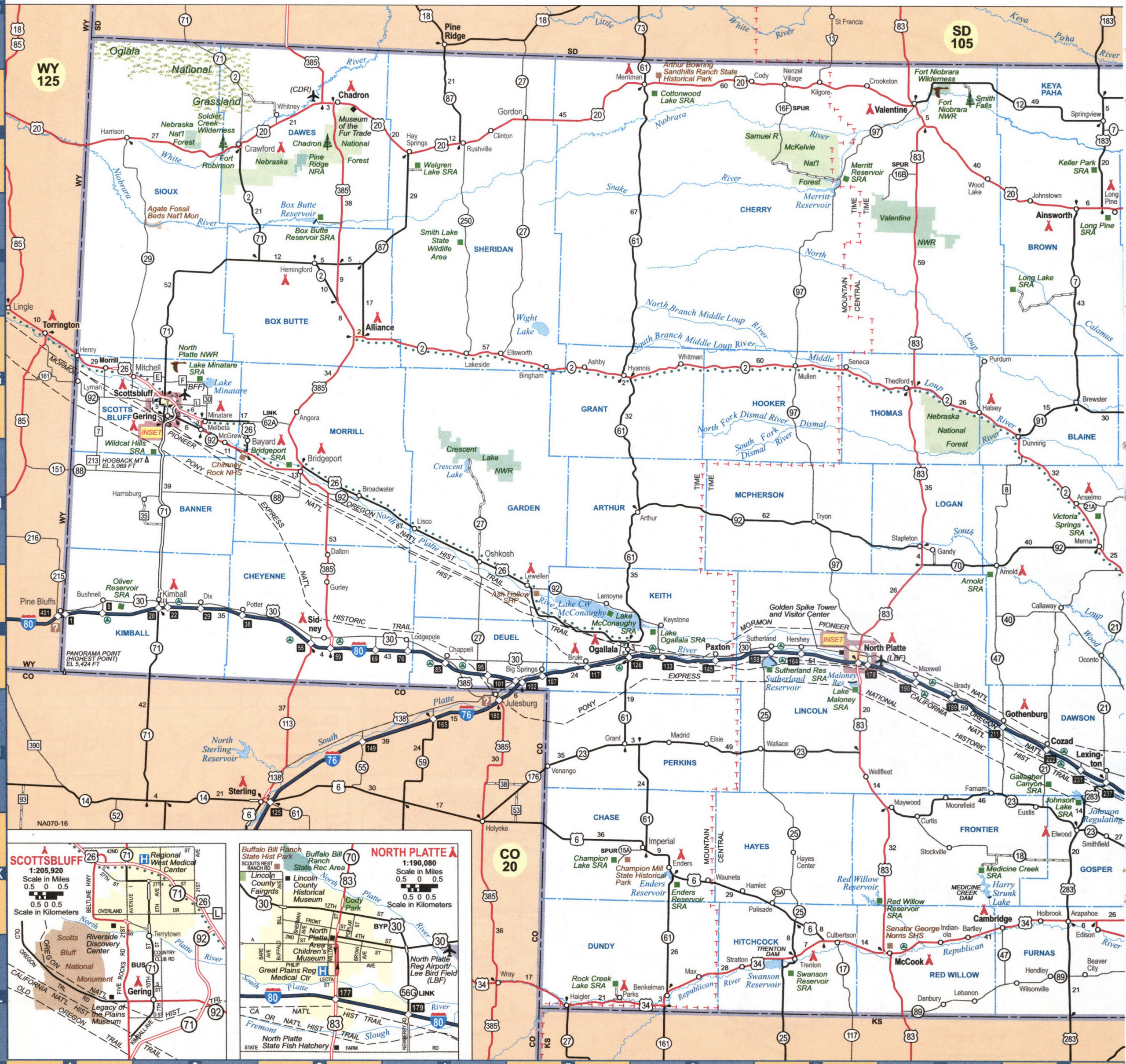 map of western Nebraska