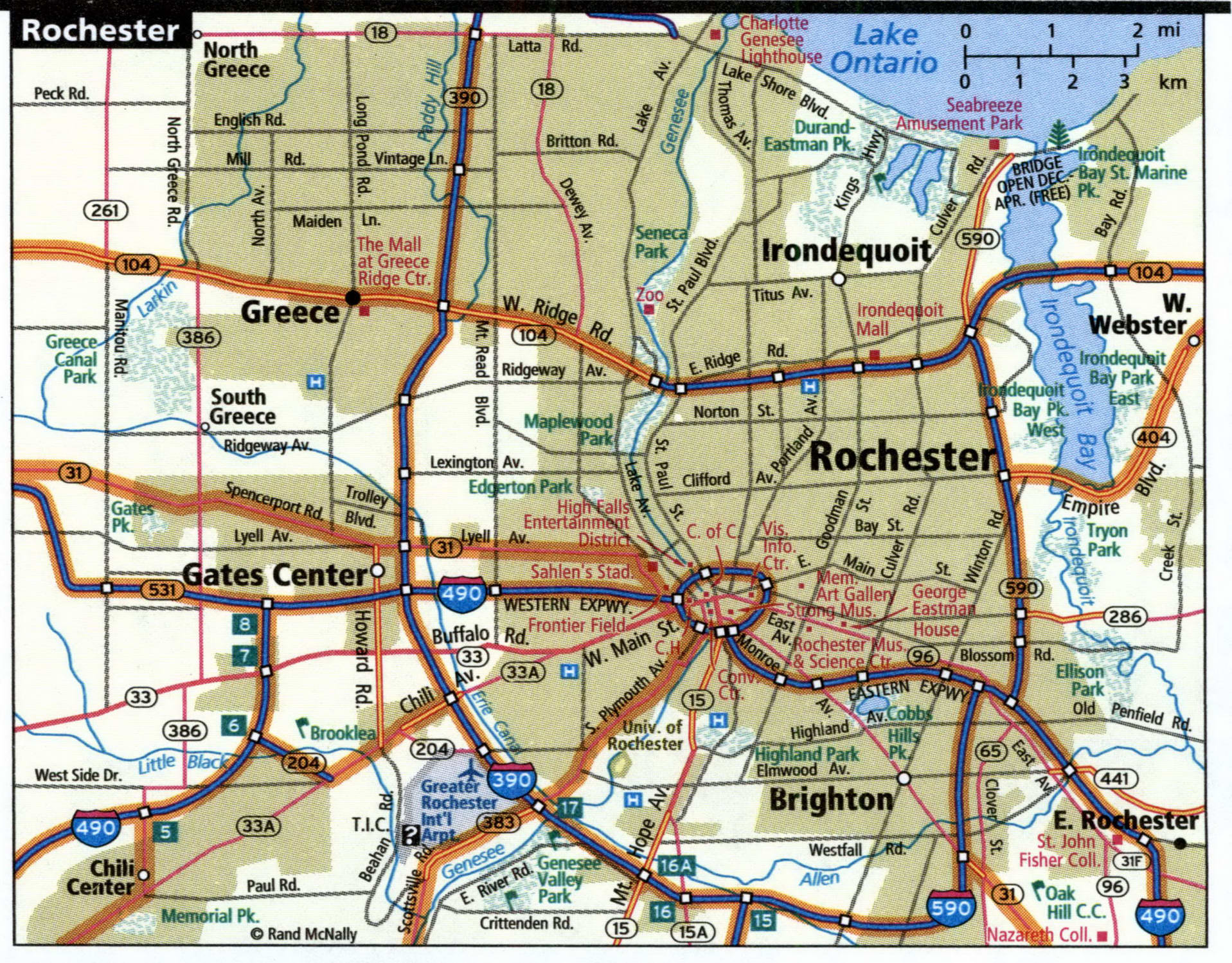 Rochester NY road map with routes for truckers