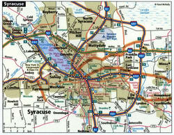 Syracuse road map with routes for truckers
