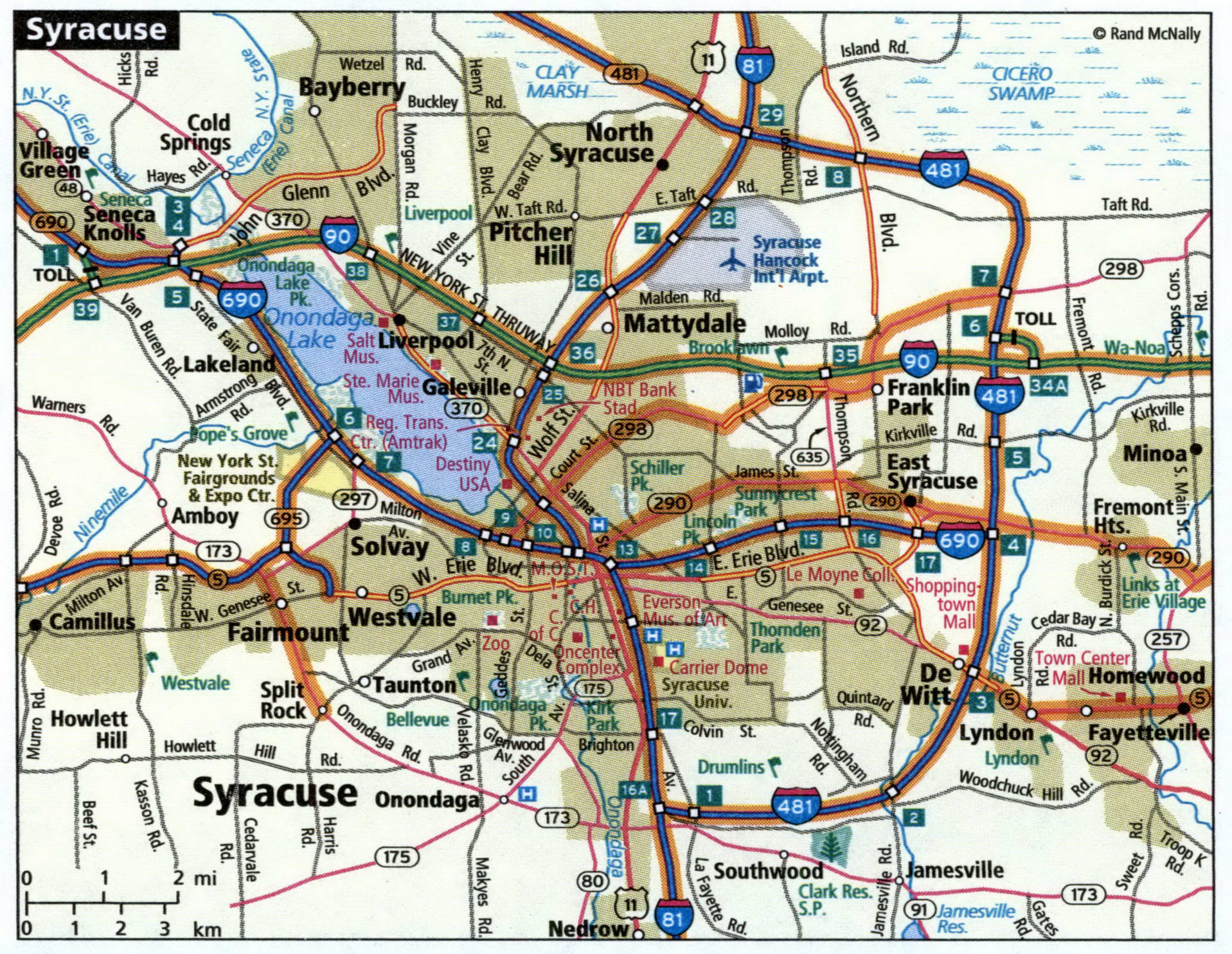 Syracuse road map with routes for truckers
