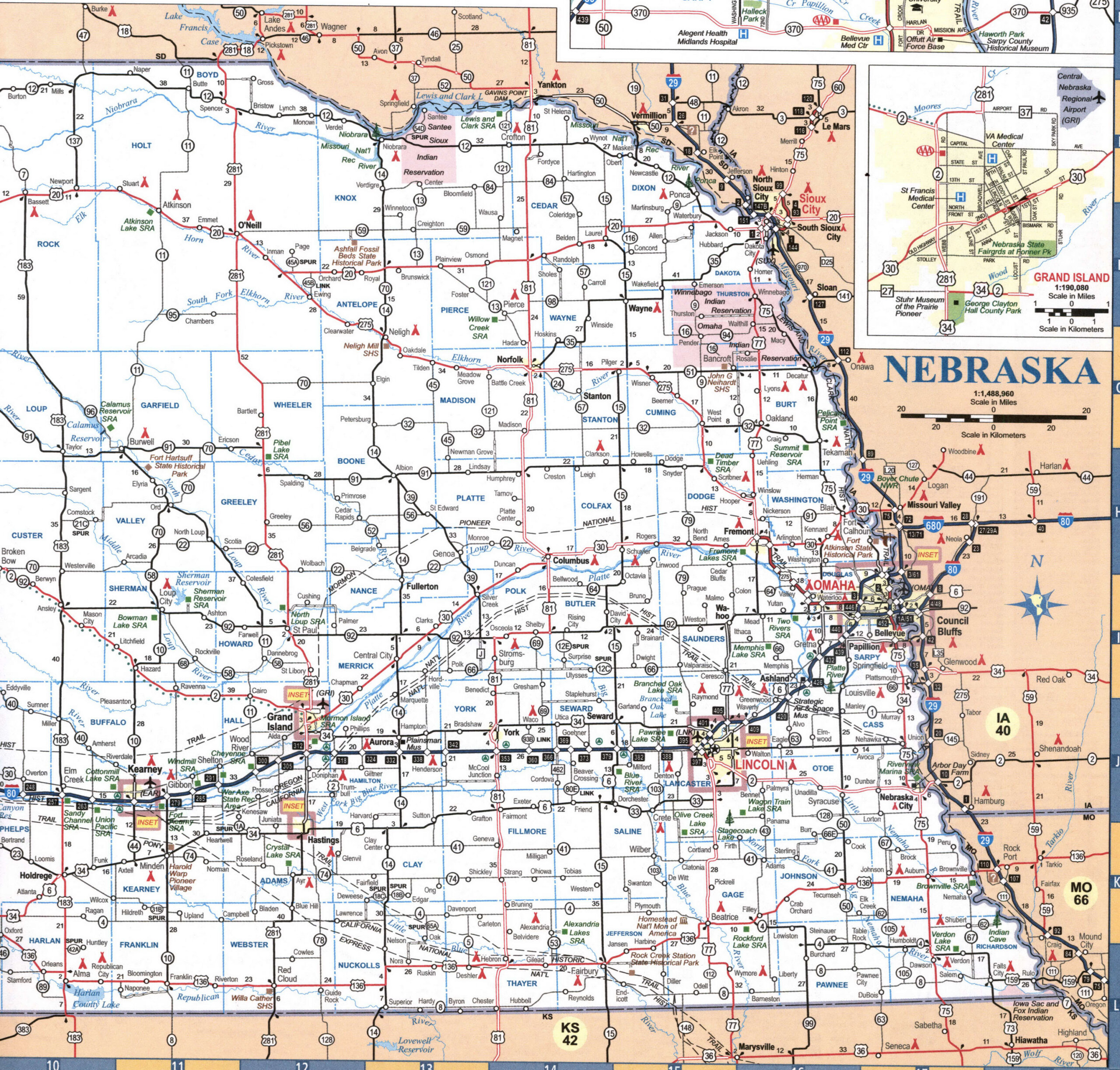 map of eastern Nebraska