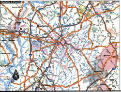 Charlotte road map with routes for truckers