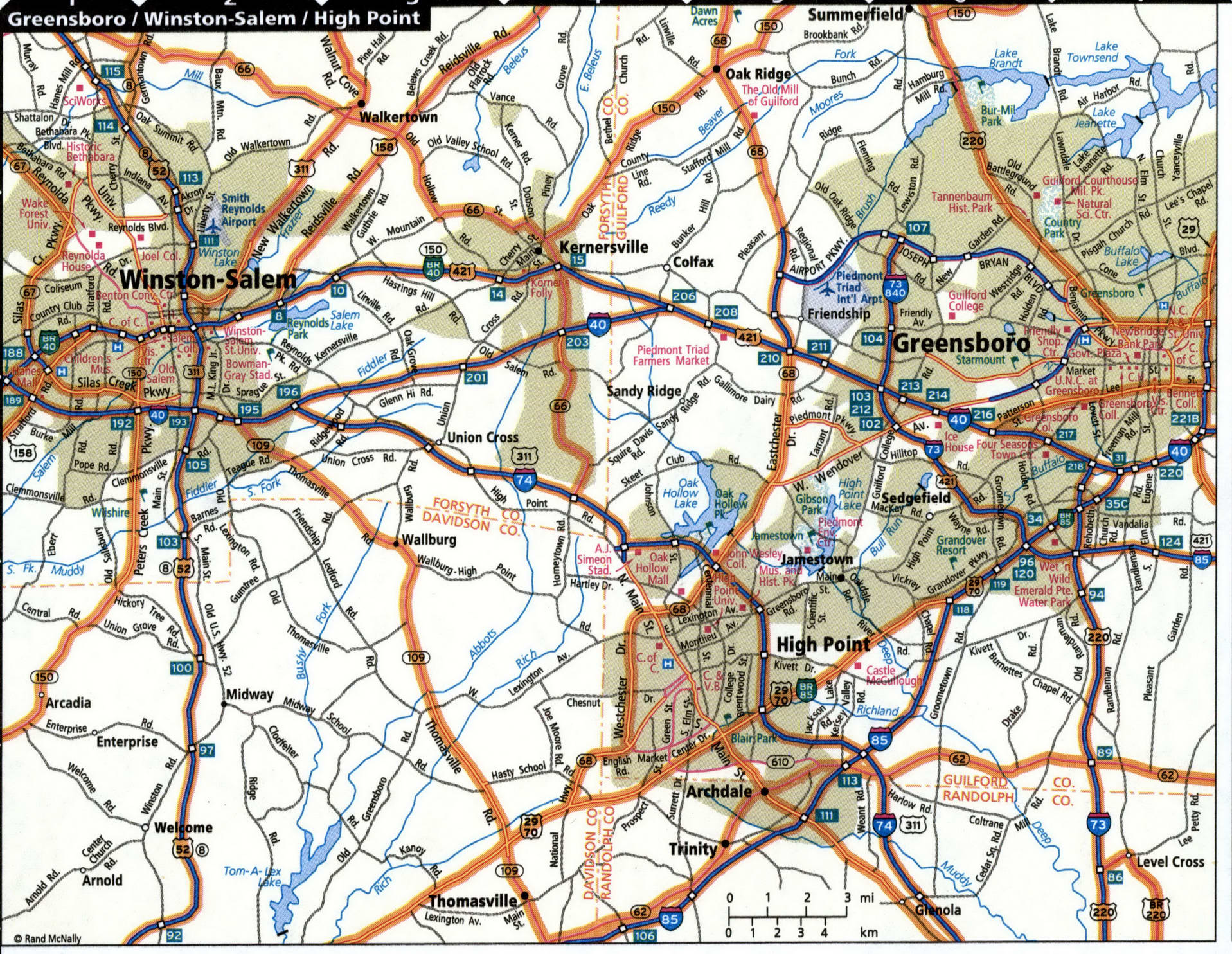 Winston-Salem road map with routes for truckers