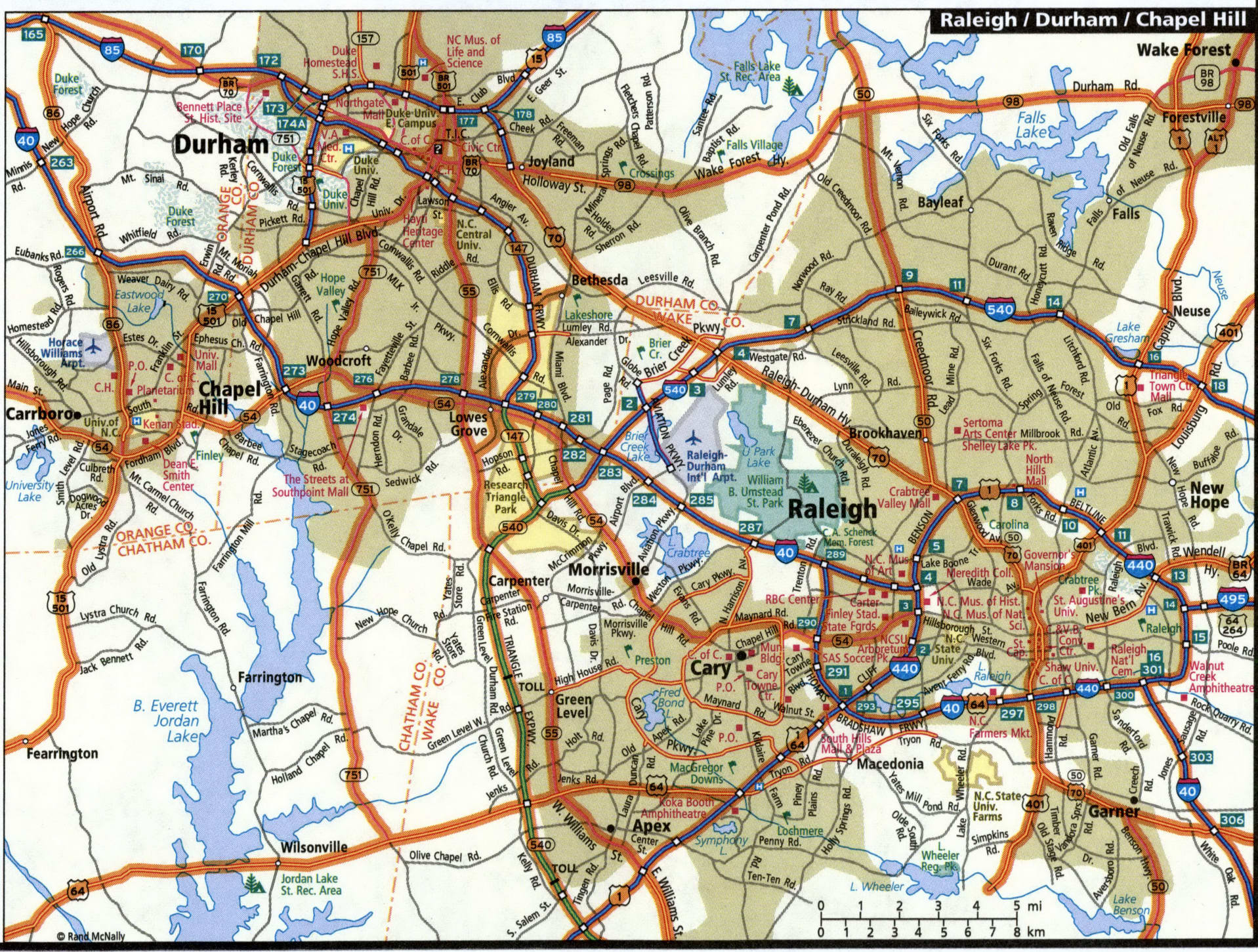 Durham road map with routes for truckers