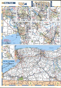 Detailed map of the northwest part of New York with cities and roads