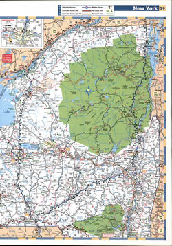 Detailed map of the northwest part of New York with cities and roads