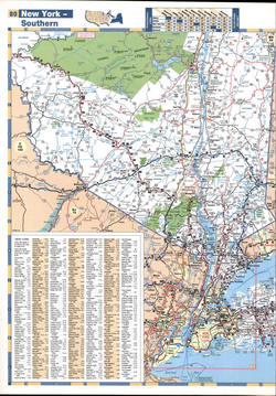 Detailed map of the southwest part of New York with cities and roads