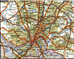 Cincinnati road map with routes for truckers