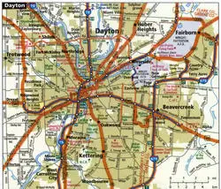Dayton road map with routes for truckers