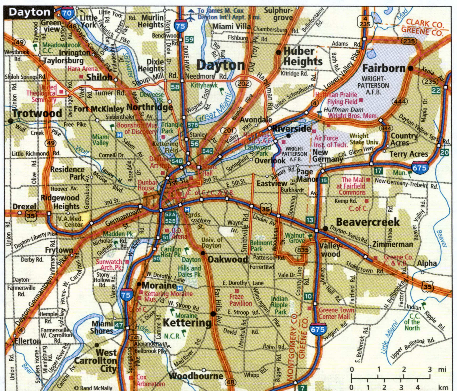 Dayton road map with routes for truckers