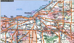 Cleveland road map with routes for truckers