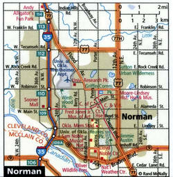 Norman road map with routes for truckers