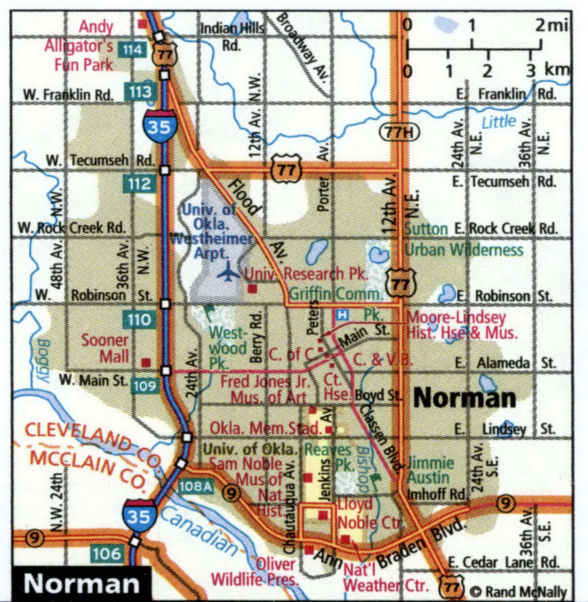 Norman road map with routes for truckers